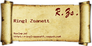 Ringl Zsanett névjegykártya